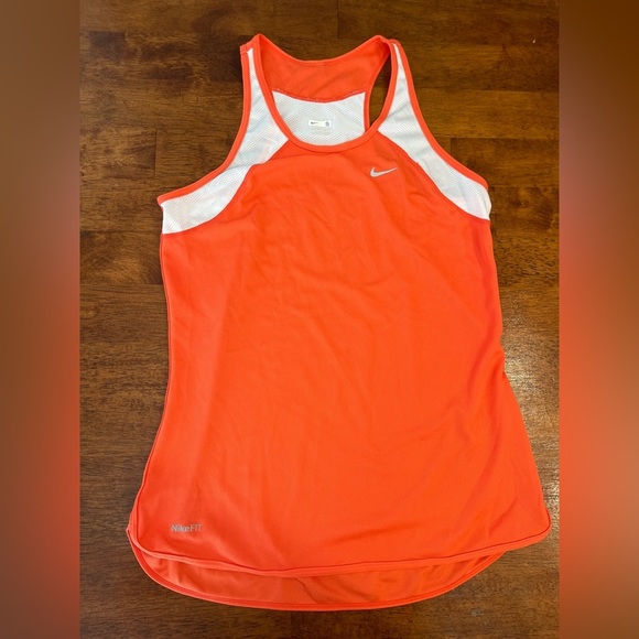 Women’s Nike Dri-fit tank top size small orange white - Picture 1 of 4